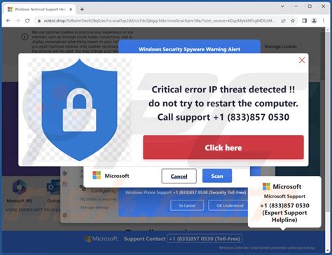 POP UP Arnaque Critical Error IP Threat Detected Étapes de