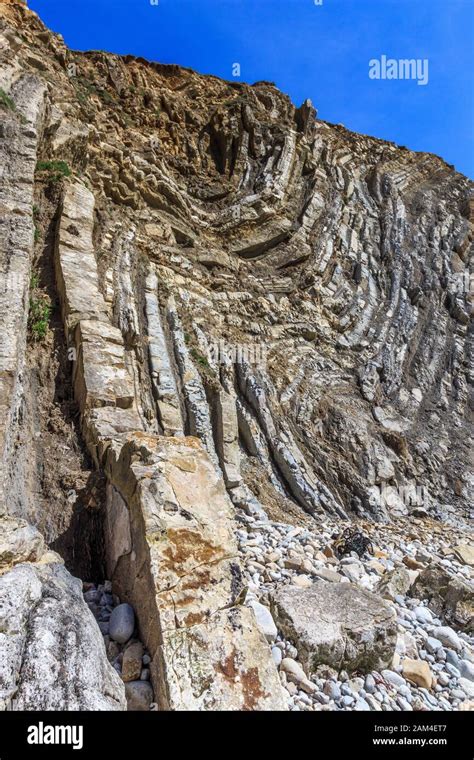 Lulworth Crumple Stairhole Naturally Folded Sedimentary Rock Strata