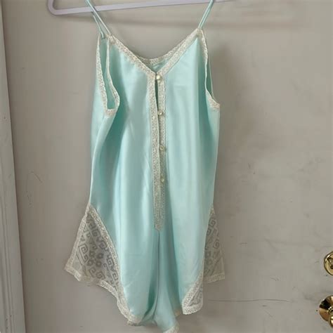 Iris Intimates Sleepwear Vintage Bert Yelin For Iris Blue Lace Romper Nightie Lingerie