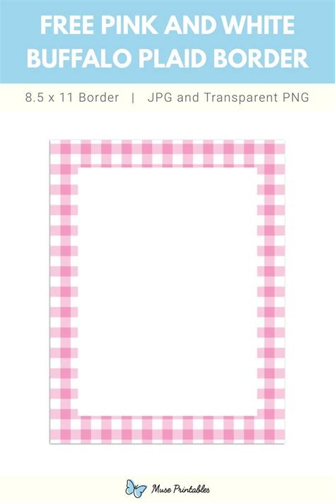 Pink And White Buffalo Plaid Page Border White Buffalo Buffalo Plaid