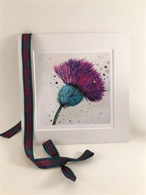 Scottish Thistle Art Print Contemporary Scottish Thistle Wall Etsy Uk