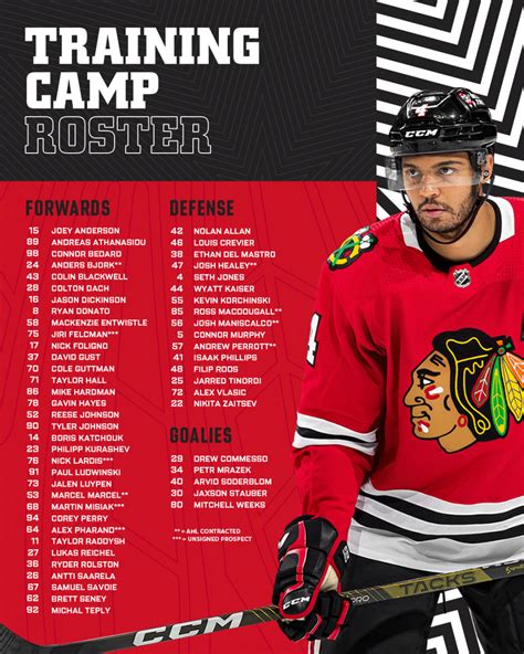 Chicago Blackhawks 2023 Training Camp Roster Released On Tap Sports Net