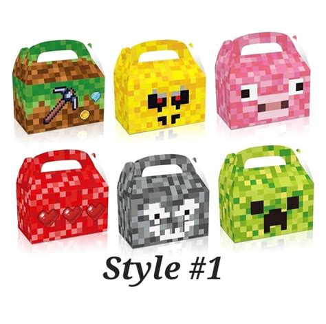 12 Pieces Minecraft Birthday Party Favor Box Minecraft Birthday Supplies Minecraft Favor T