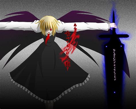 Rumia Touhou Wings Girl Anime Dark Touhou Rumia Sword Hd