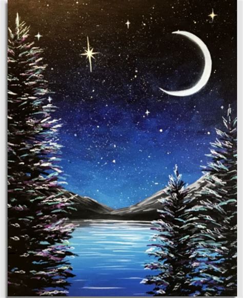 Pin By Dani D On To Draw Paint Write Inspiration Moonlight Painting