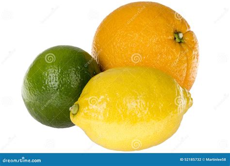 Healthy Colourful Citrus Fruits Orange Lime Lemon Stock Photo Image