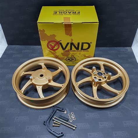 Jual Velg Velek VND Six Star Ring 14 Yamaha Aerox Cakram Belakang Gold