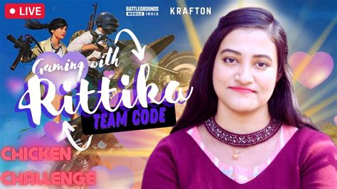 Bgmi Live Girl Gaming With Rittika Facecam ️ Teamcode Custom Bgmi