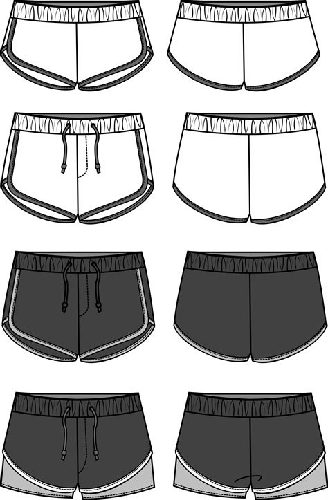 Short Pants Fashion Flat Sketch Template Stock Vector Royalty Free 1519400342 Shutterstock Artofit