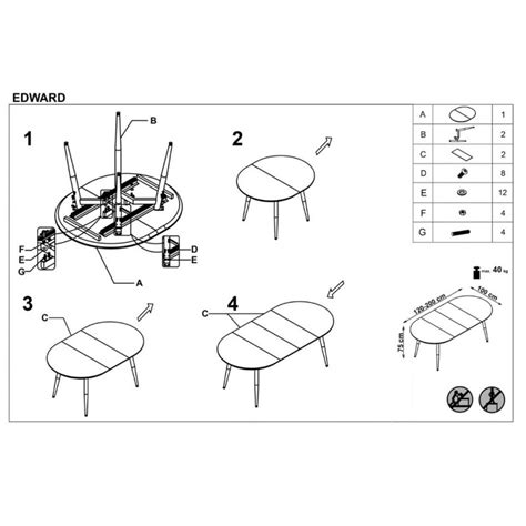 Masa Extensibila Hm Edward Alb Stejar X Cm