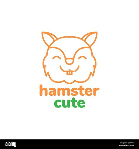 Line Head Smile Hamster Cute Logo Design Vector Graphic Symbol Icon