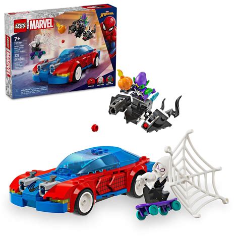 LEGO Marvel Spider Man Race Car Venom Green Goblin Building Toy 76279