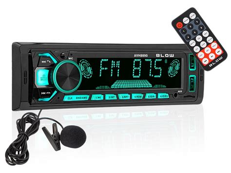 RADIO SAMOCHODOWE 1 DIN BLUETOOTH USB SD RDS KOLORY MIKROFON PILOT