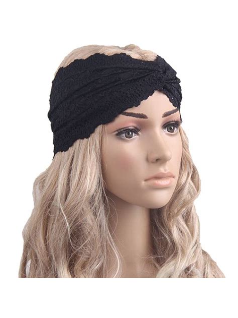 Women Headwear Twist Sport Yoga Lace Headband Turban Headscarf Wrap