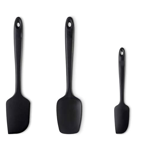 Hot Sale 3 Piece Black Silicone Spatula Set 600Fahrenheit Heat