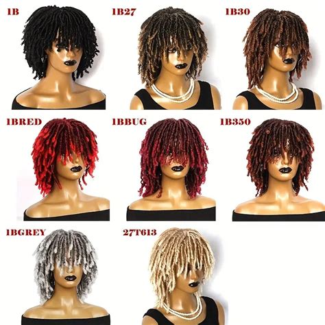 Short Dreadlock Wigs Synthetic Short Wig Bangs Ombre Braided Temu