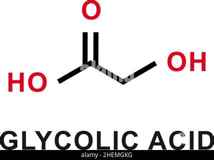 Glycolic Acid Hydroacetic Acid Molecule Skeletal Formula Stock