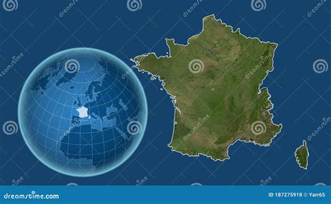 France Satellite Country And Globe Isolated Stock Illustration