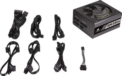 Corsair RM550x 80 PLUS Gold 550 W Fully Modular ATX Power Supply, Black ...