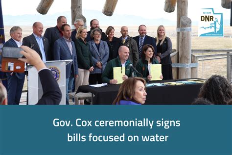 Gov Cox Ceremonially Signs Bills Focused On Water Utah Division Of