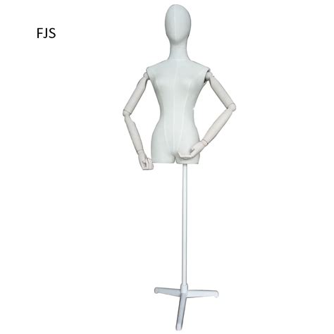 Fiberglass Half Body Female Fabric Mannequin With White Stand Buy