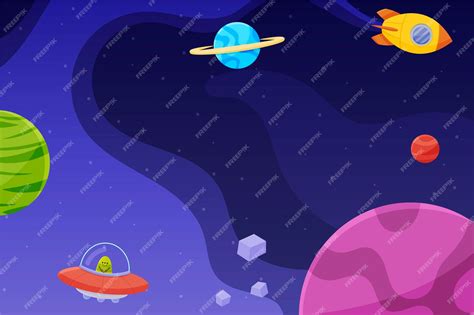 Free Vector Cartoon Galaxy Background