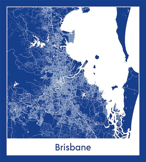 Premium Vector Brisbane Australia City Map Blue Print Vector Illustration