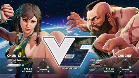 Street Fighter V Chun Li Vs Zangief Youtube