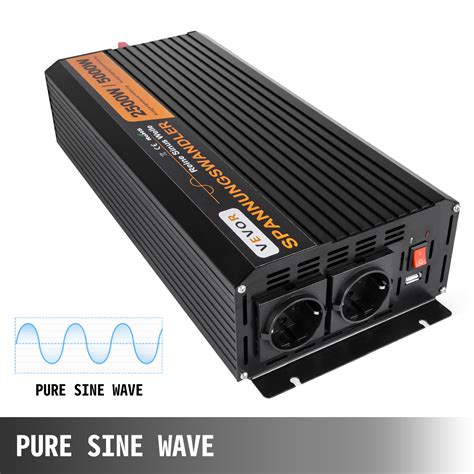 Inversor De Corriente Onda Pura 2500w 12v 5000w 220v Convertidor Con