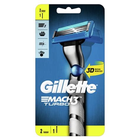 Gillette Mach3 Turbo Rączka maszynki do golenia 2 ostrza wymienne