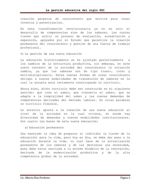 La Gesti N Educativa Del Siglo Xxi Pdf Descarga Gratuita