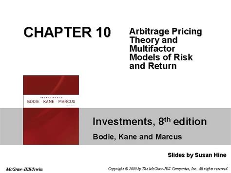 CHAPTER 10 Arbitrage Pricing Theory And Multifactor Models