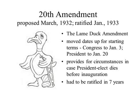 20th Amendment Lame Duck