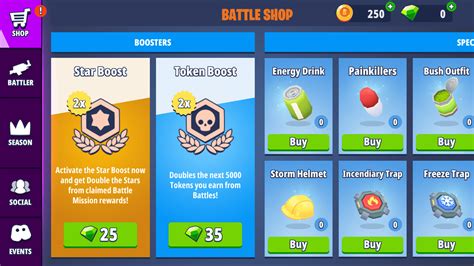 Boosters Battlelands Royale Interface In Game