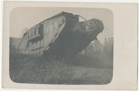 Beute Panzer British Tank Mit Kennung F13 Bei Cambrai 1917 Original