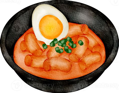 Watercolor Food Tteokbokki 36908112 Png