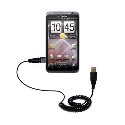 Coiled Power Hot Sync Usb Cable Suitable For The Htc Thunderbolt With