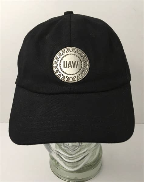 Uaw Baseball Hat Black With Metal Emblem Local 245 Union Made In The