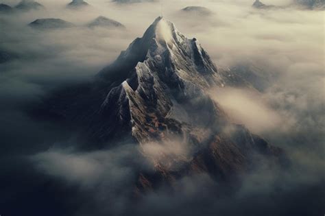 Premium Ai Image Aerial View Of Foggy Mountain Valley In The Morning