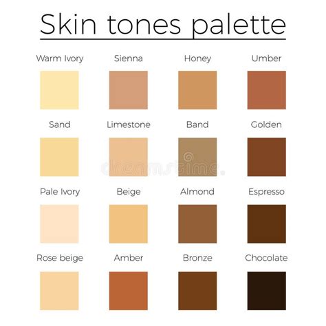 Vector De La Paleta De Colores De Los Tonos De Piel Ilustración Del