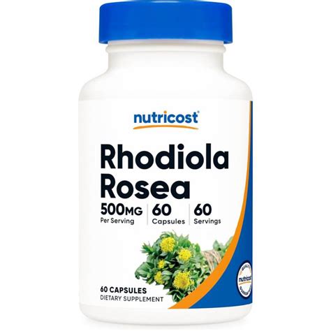 Nutricost Rhodiola Rosea 500 Mg 60 Cápsulas Vegetarianas Nutricost