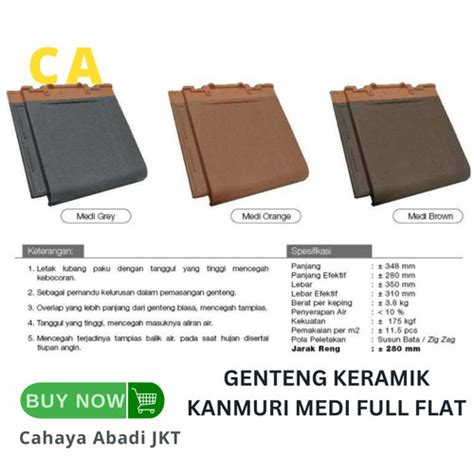 Jual Genteng Keramik Kanmuri Medi Full Flat Jakarta Pusat Cahaya
