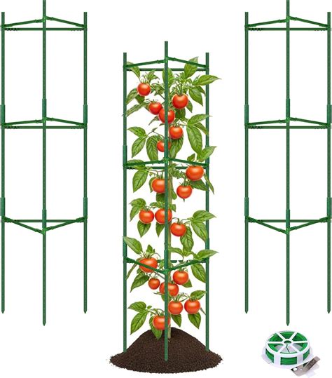 Toccyard 3 Pack Tomato Cages For Garden Plant Support Up To 48inch Tomato Trellis