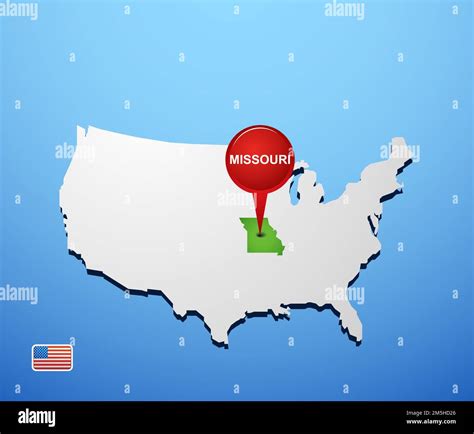 Missouri on USA map Stock Vector Image & Art - Alamy