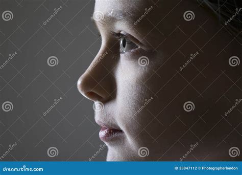 Closeup Side View Of Smiling Girl Stock Photography | CartoonDealer.com ...