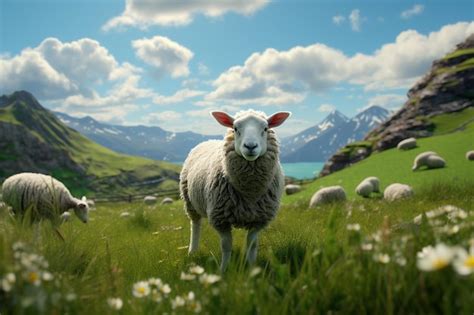 Premium Photo Sheep In Green Pastures