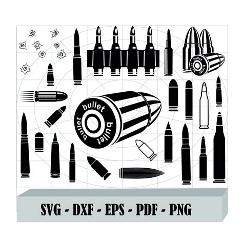 Bullets Svg Bullet Vector Ammo Ammunition Clipart Shotgun Etsy