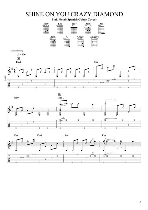 Shine On You Crazy Diamond Pink Floyd Spanish Guitar Cover Tab Rik Roberts