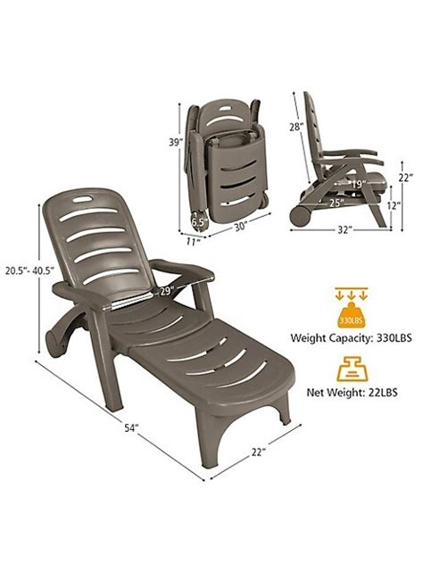 Costway Folding Chaise Lounge Chair 5 Position Adjustable Recliner