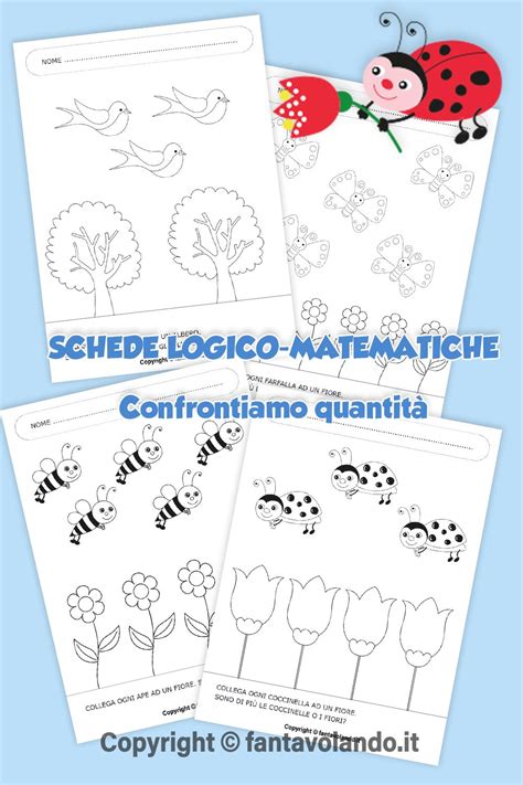 Schede logico matematiche di primavera confrontiamo quantità nel 2021